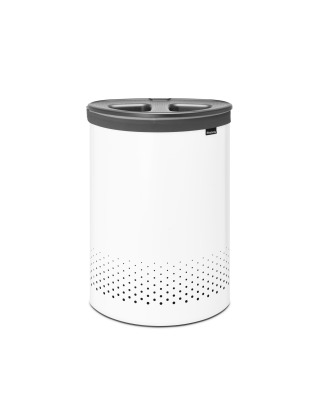 Laundry Bin 55 litre, Selector - White with Dark Grey Lid