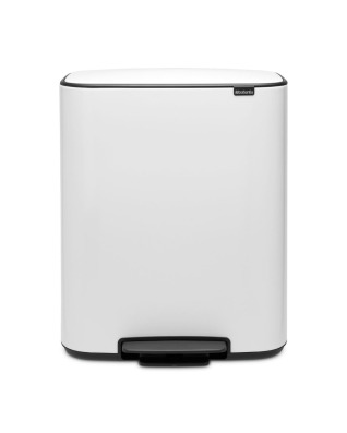 Bo Pedal Bin 2 x 30 litre - White