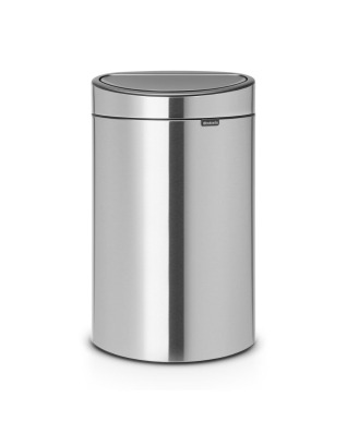 Touch Bin New 40 Litre - Matt Steel