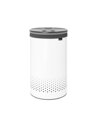 Laundry Bin 60 litre - White with Dark Grey Lid