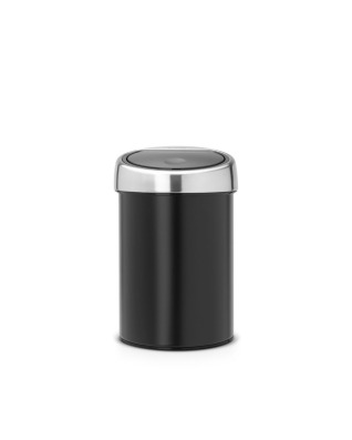 Touch Bin 3 litre - Matt Black with Matt Steel Lid