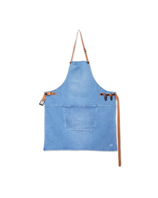 BBQ Style Apron Denim - Washed Indigo