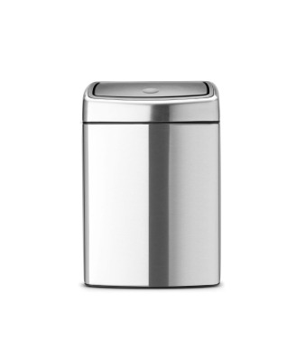 Touch Bin Rectangular 10 litre - Matt Steel Fingerprint Proof