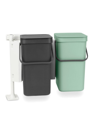 Sort &amp; Go Built in Bin 2 x 12 litre - Dark Grey and Jade Green