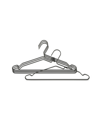 Aluminium Clothes Hanger, Set of 4 - Black