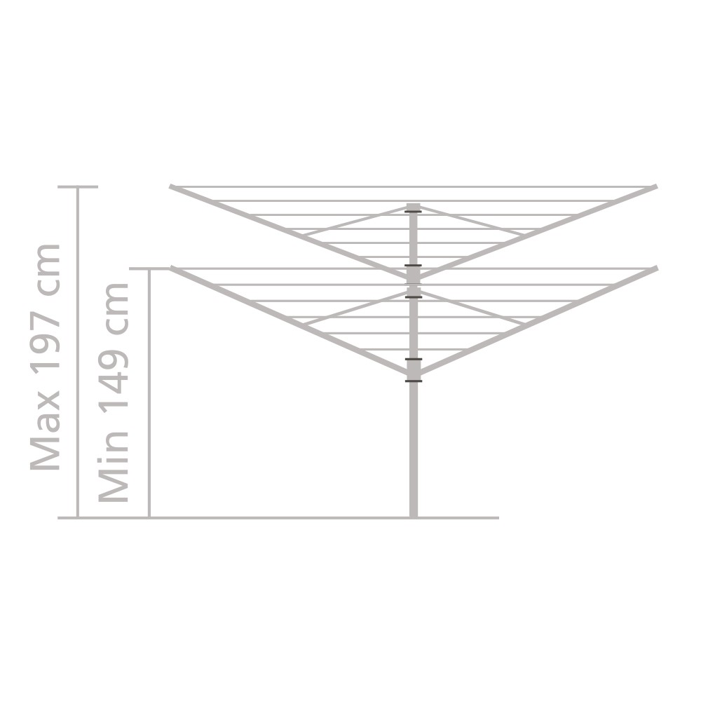 BRABANTIA LIFT-O-MATIC 60m ROTARY AIRER WASHING LINE with GROUND SPIKE &  COVER